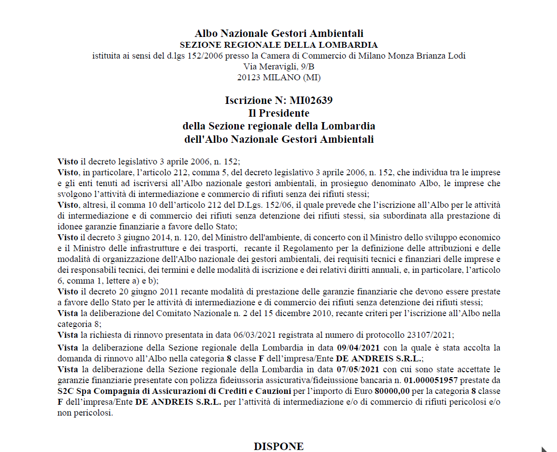 Autorizzazione 8F - Intermediazione